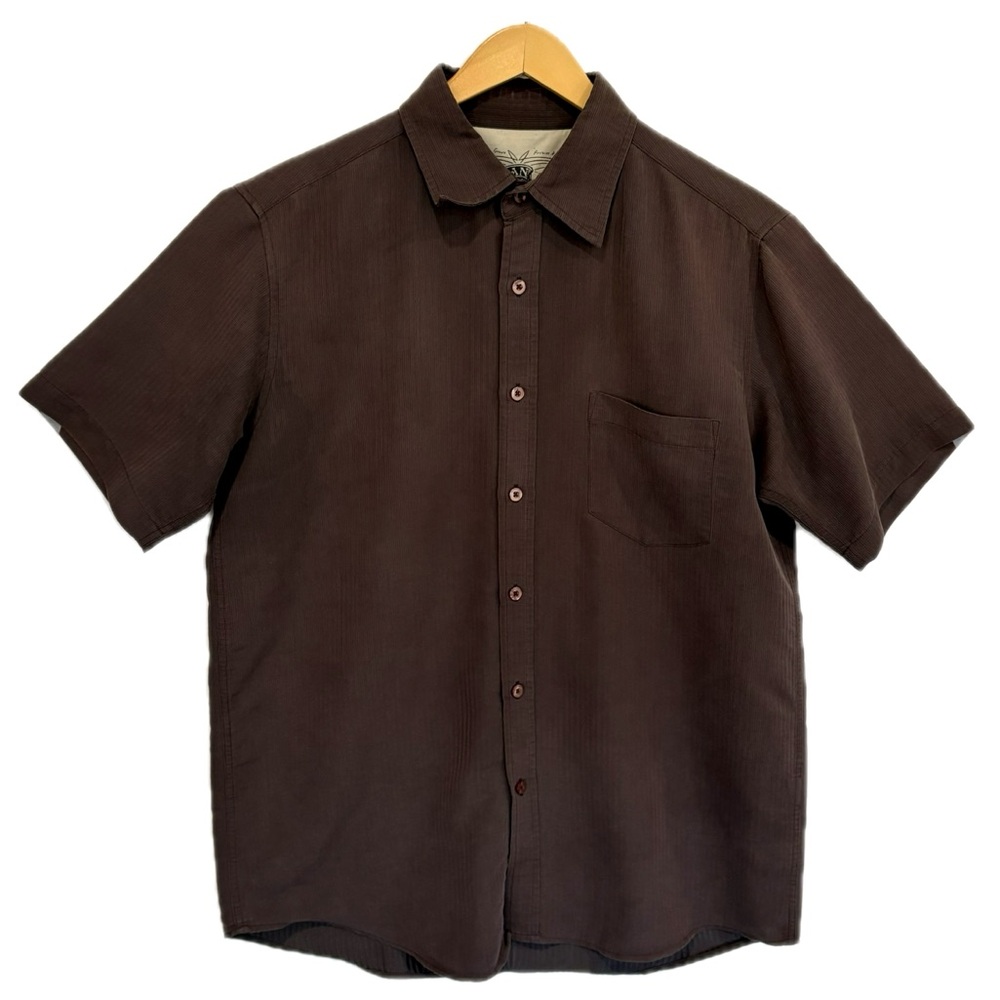 American Rag Short-Sleeve Button-Down Shirt in Dark Brown